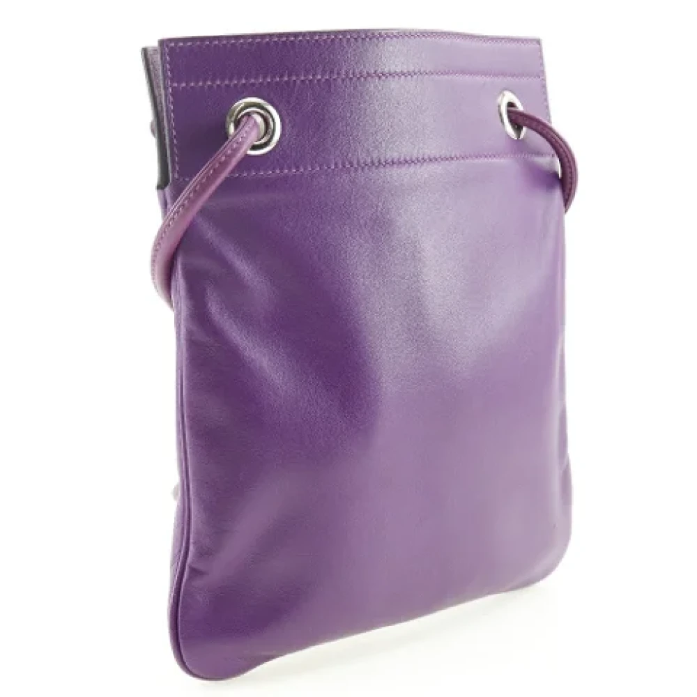 Hermès Vintage Pre-owned Leather crossbody-bags Purple Dames