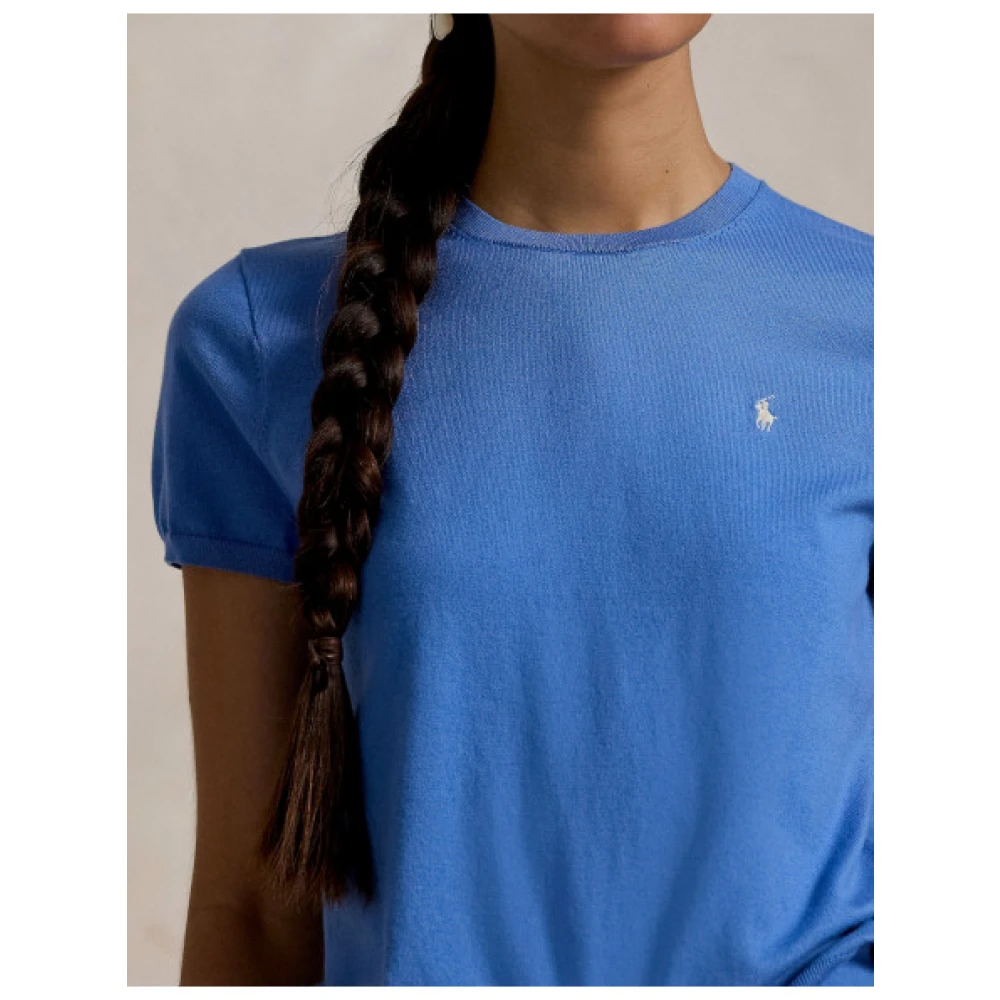 Polo Ralph Lauren Trui met korte mouwen van katoenmix Blue Dames