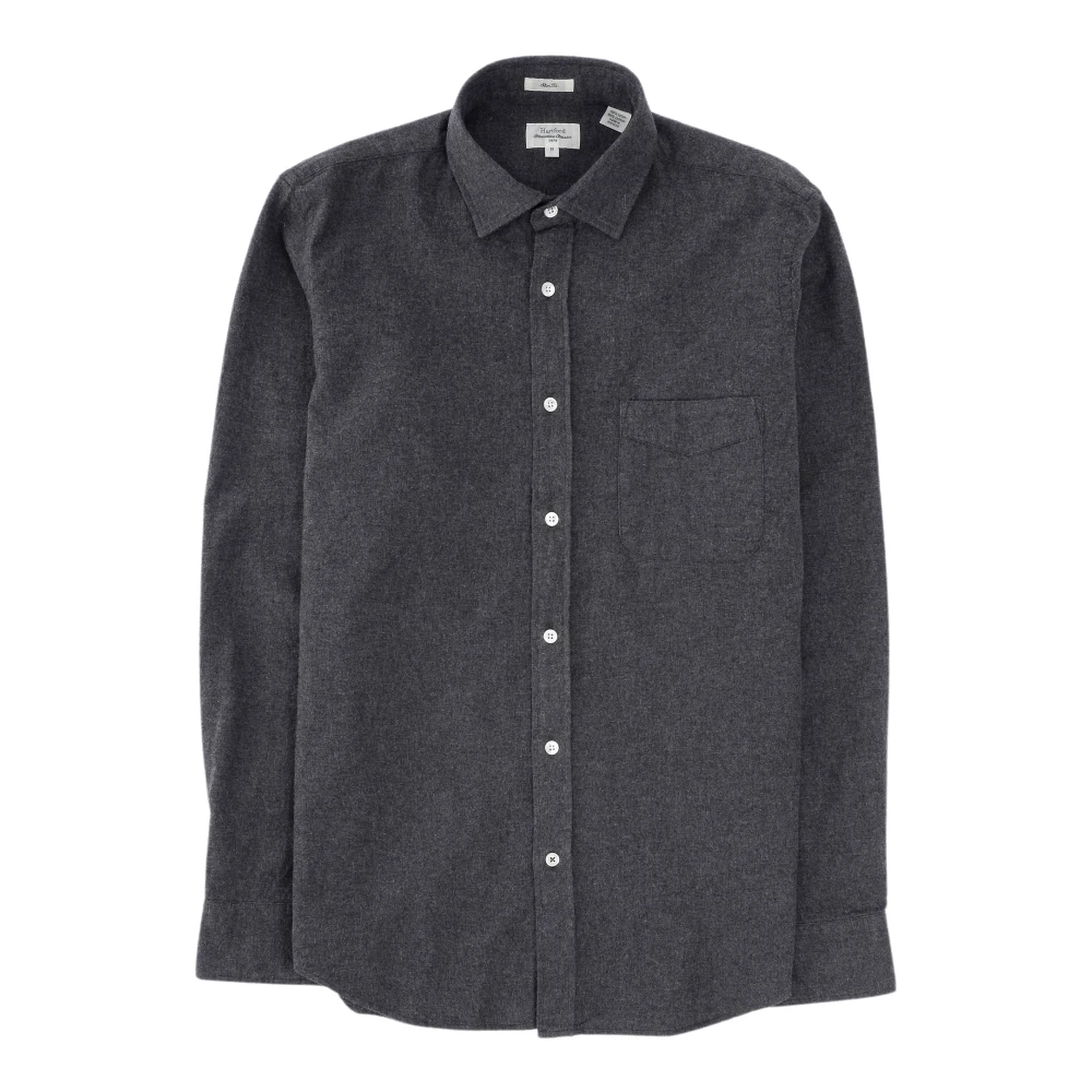 Hartford Heathered Flanel Overhemd Black Heren