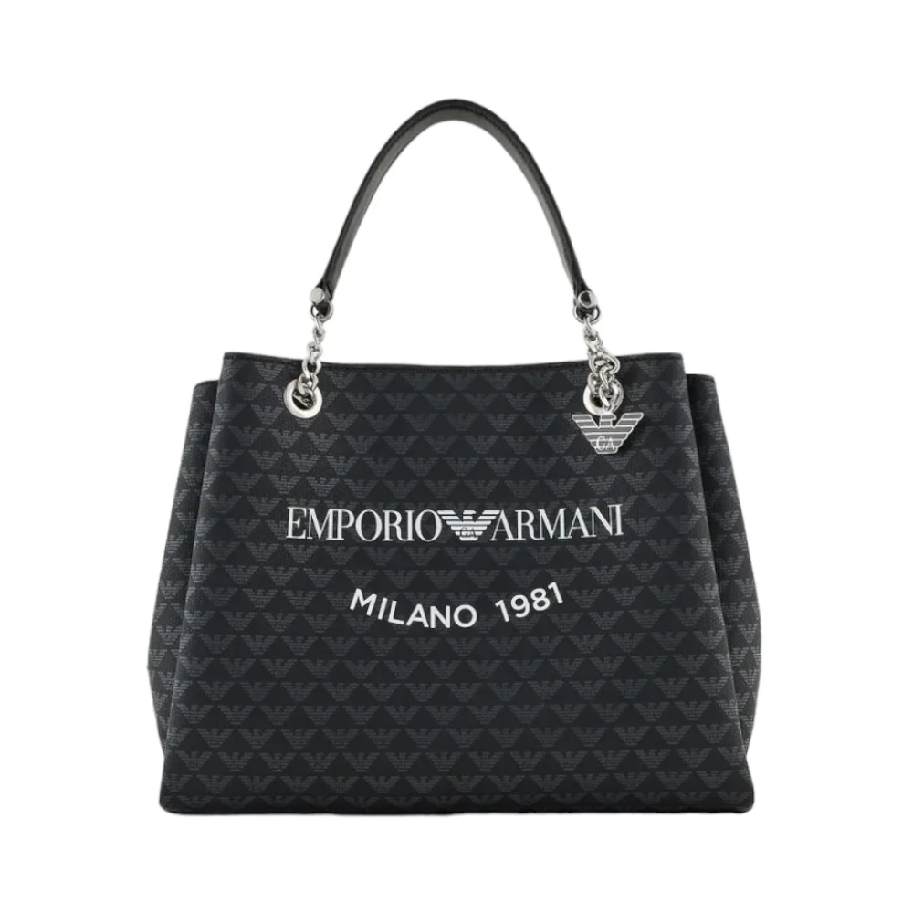 Emporio Armani Damen Schwarz Stilvolle Ledertasche