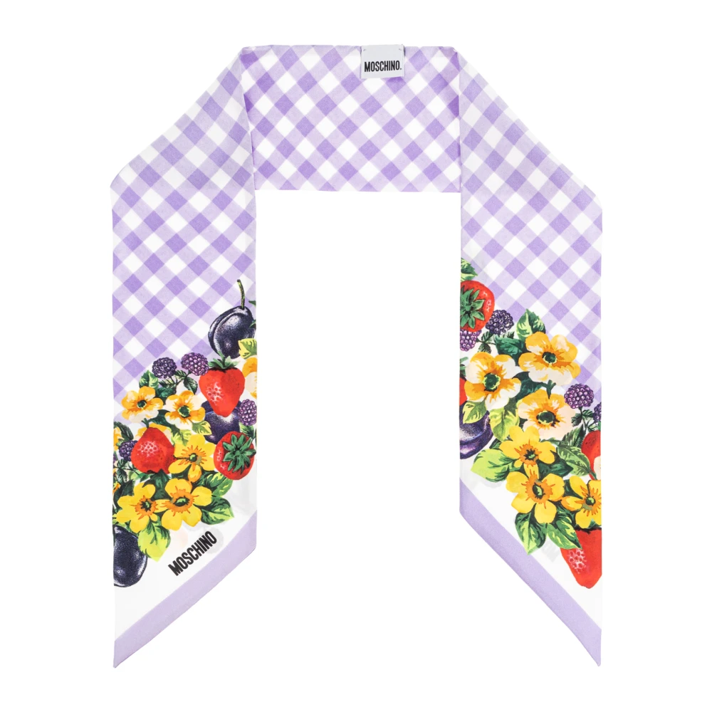 Moschino Zijden sjaal met print Purple Dames