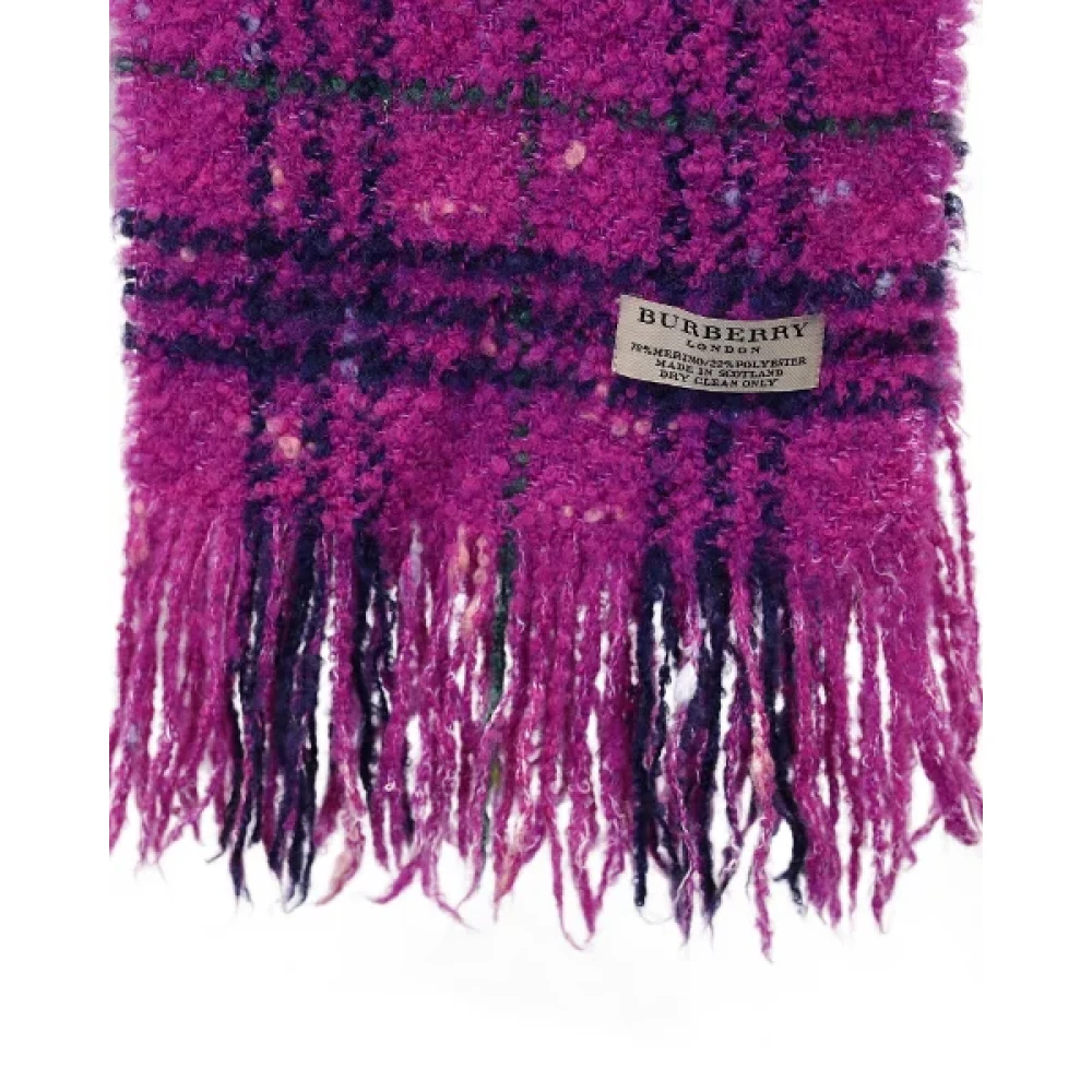 Burberry Vintage Pre-owned Wool scarves Purple Dames