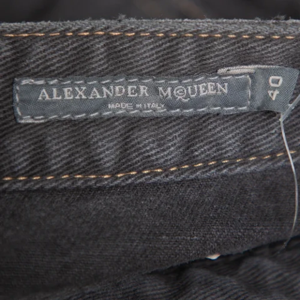 Alexander McQueen Pre-owned Denim bottoms Gray Dames