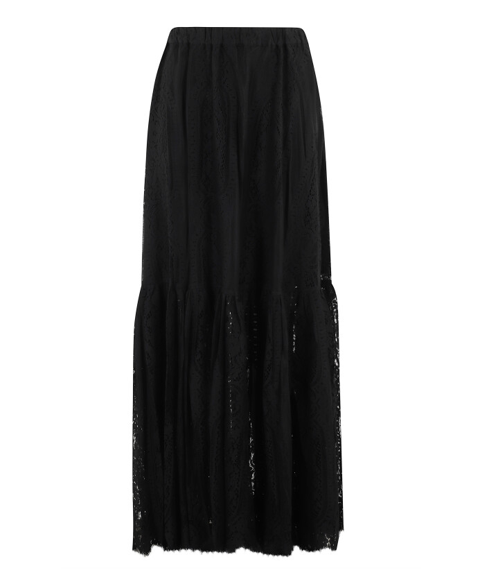 black-lace-ruffle-skirt