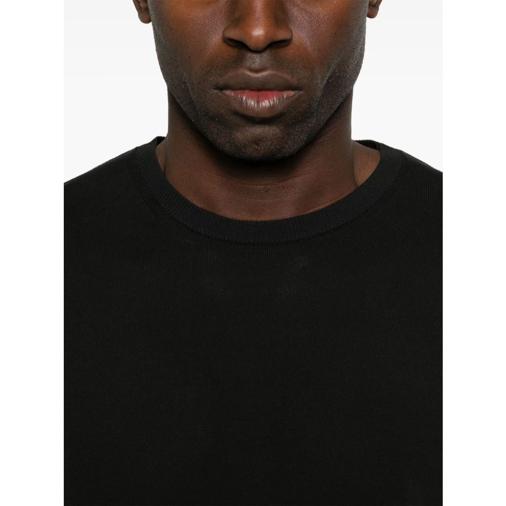 Daniele Fiesoli Zwarte Crew Neck Sweater Lange Mouwen Black Heren