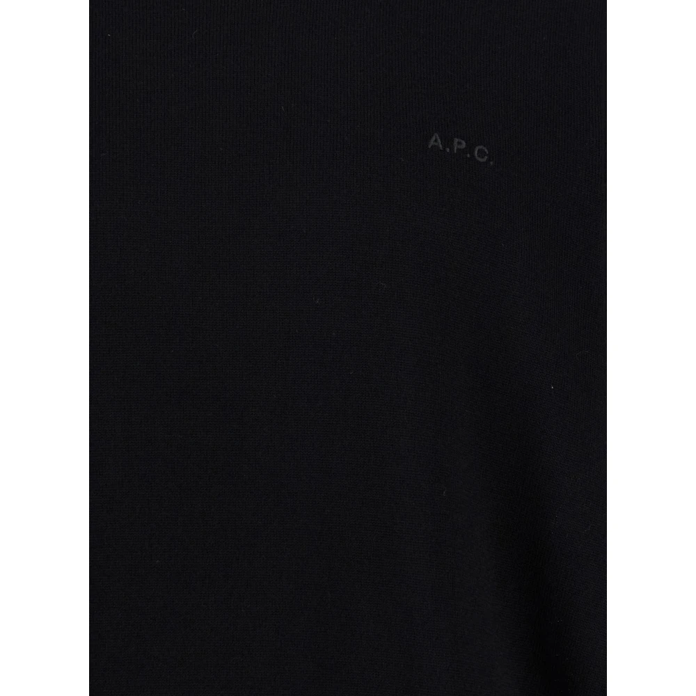 A.p.c. Zwarte Sweater Girocollo Black Heren