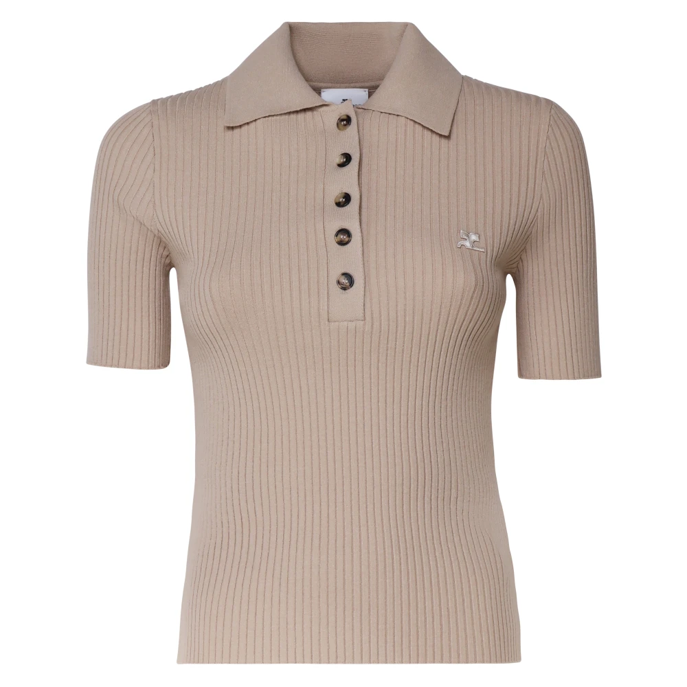 Courrèges Stijlvolle T-shirts en Polos Beige Dames