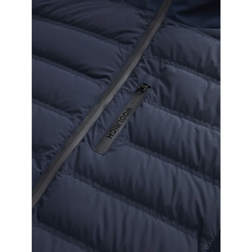 Woolrich Blauwe Donsjas met Rits Capuchon Blue Heren