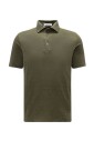 polo-en-lin-a-manches-courtes-vert-fonce