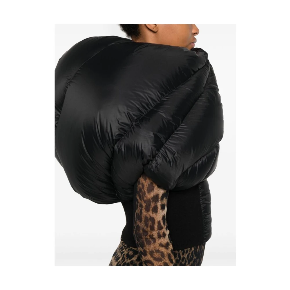Rick Owens Gewatteerde zwarte jas Black Dames