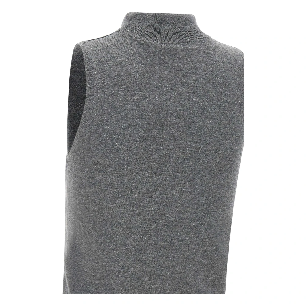 IRO Grijze Wol Zijde Hoge Kraag Trui Gray Dames