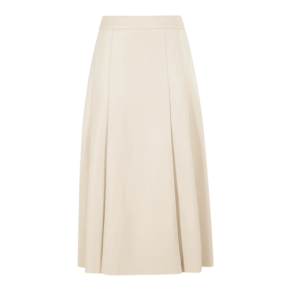 Essentiel Antwerp Imitatie Leren Midi Rok Beige Dames