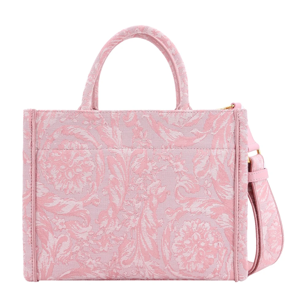 Versace Barocco Canvas Handtas met Vintage Logo Pink Dames