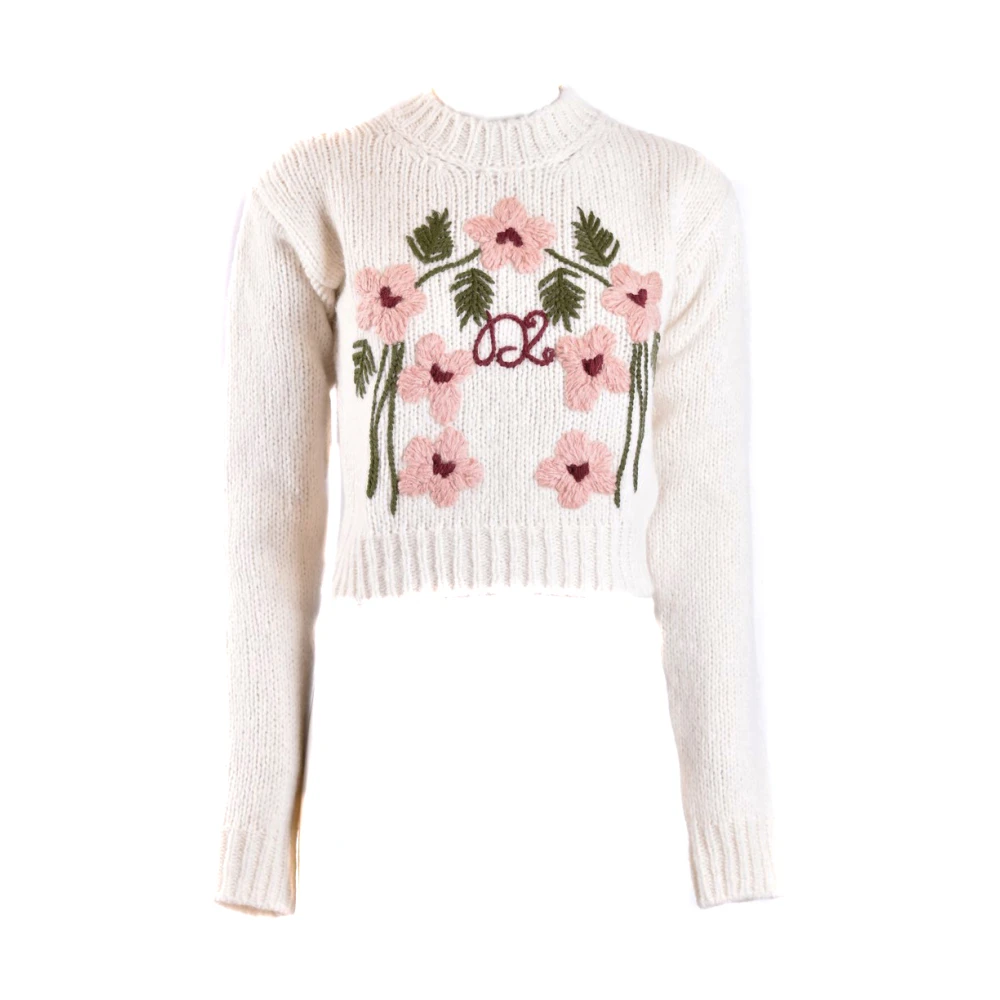 Dsquared2 Women's White Round-Neck Knitwear,, Stylish Jumpers For A Trendy Look Small