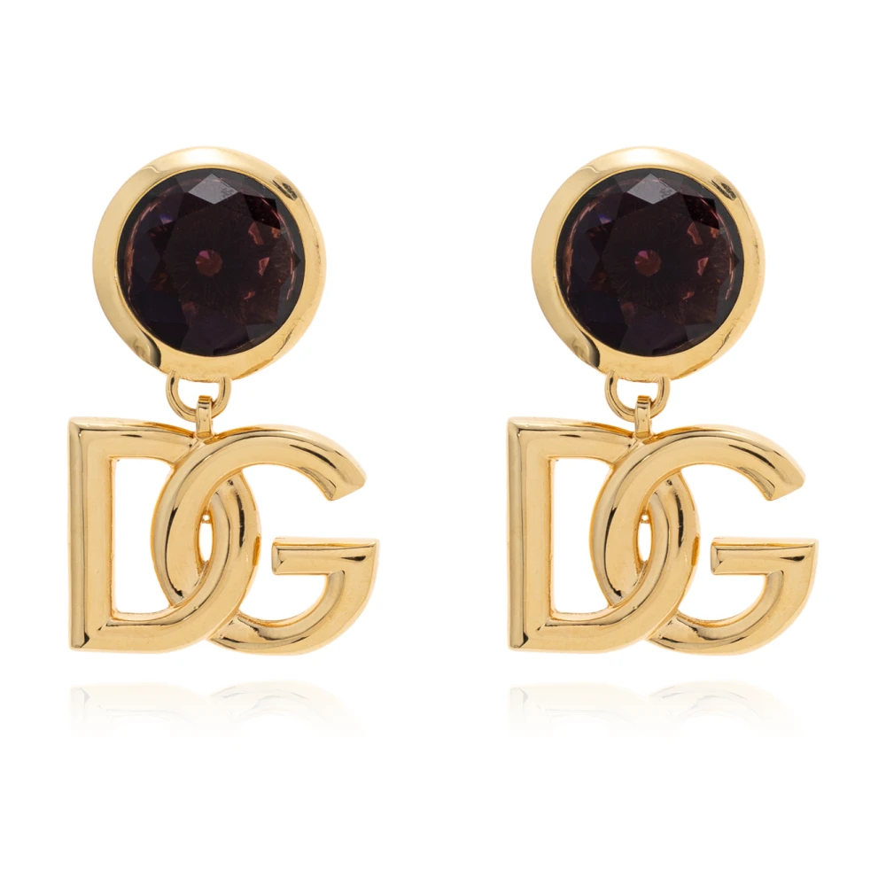 Dolce & Gabbana Women's Yellow Clip-On Earrings With A Shimmering Crystal