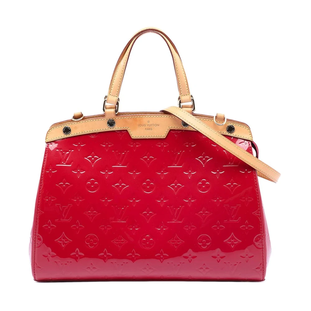 Louis Vuitton Vintage Women's Red Pre-Owned Monogram Vernis Alma Satchel