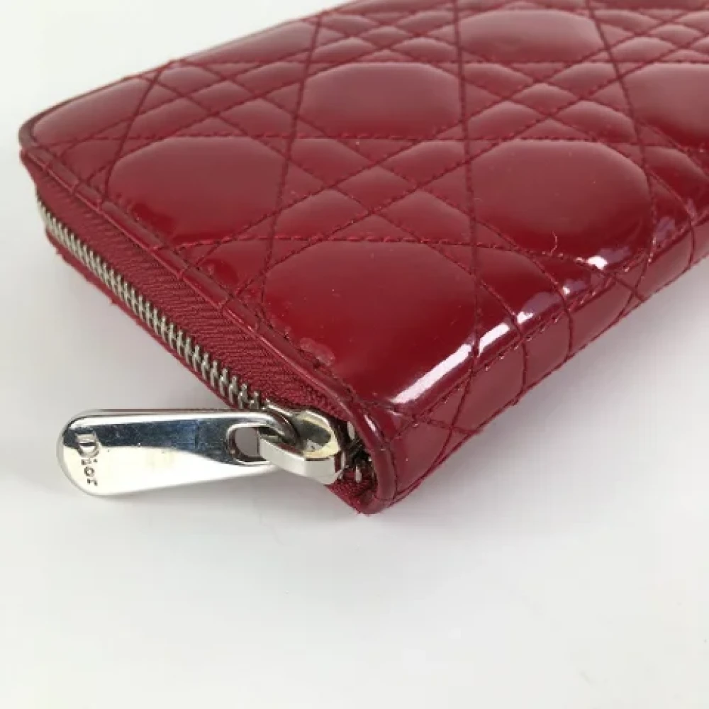 Dior Vintage Pre-owned Leather wallets Red Dames