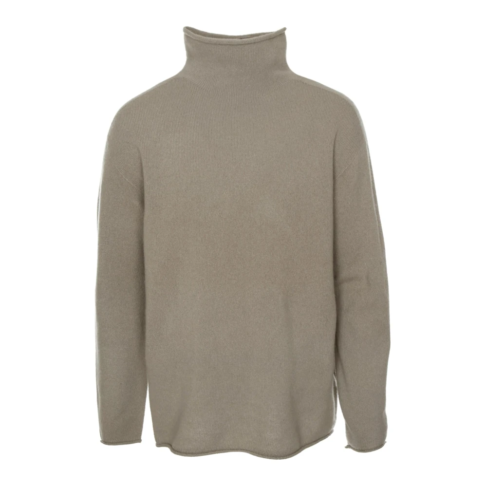 Drykorn Gebreide trui met opgerolde zoom Beige Heren