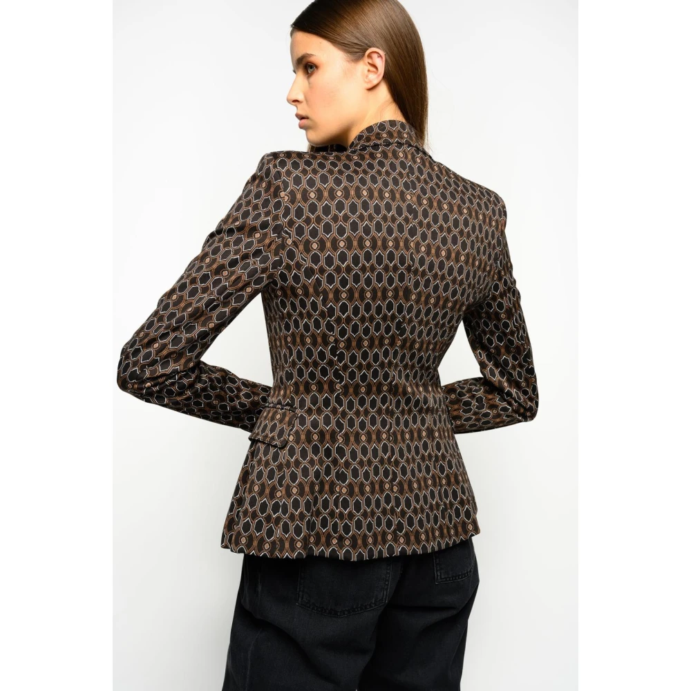 pinko Stijlvolle Jas in Puntstof Brown Dames