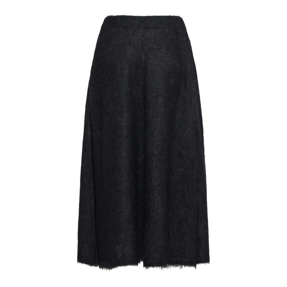 BRUNELLO CUCINELLI Elastische Taille Midi Rok Grijs Black Dames
