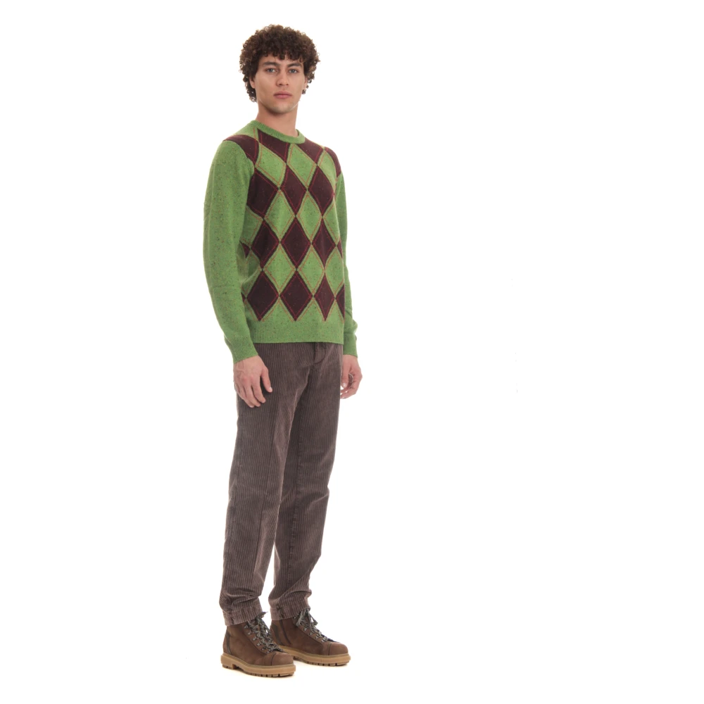 Ballantyne Klassieke Diamond Sweaters Green Heren