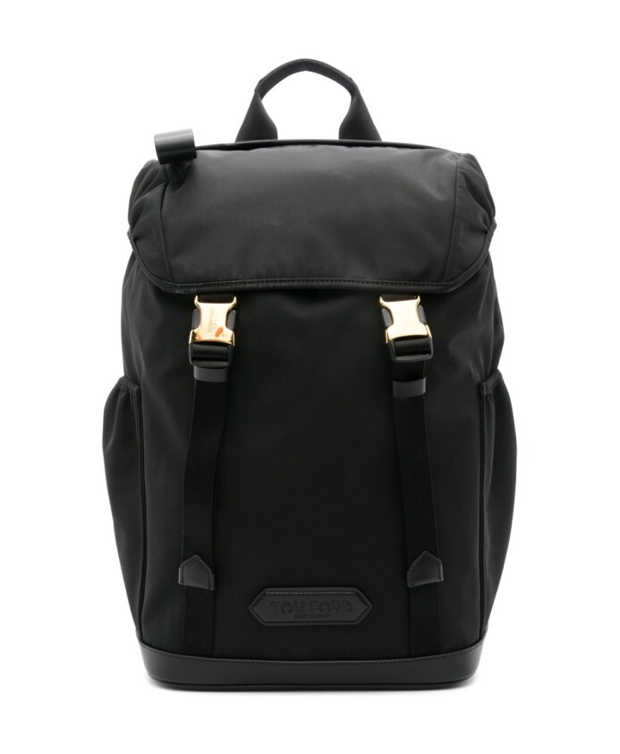 black-foldover-backpack-with-golden-buckles