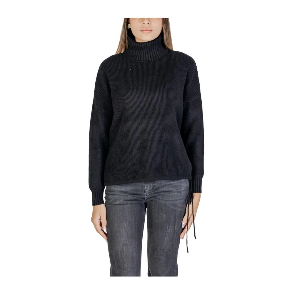 Sandro Ferrone Zwarte Gebreide Trui Dames Collectie Black Dames