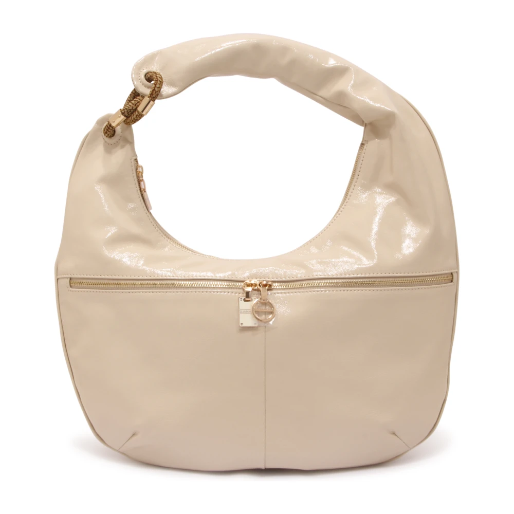 Borbonese Women's White Large Hobo Bag Made In Italy