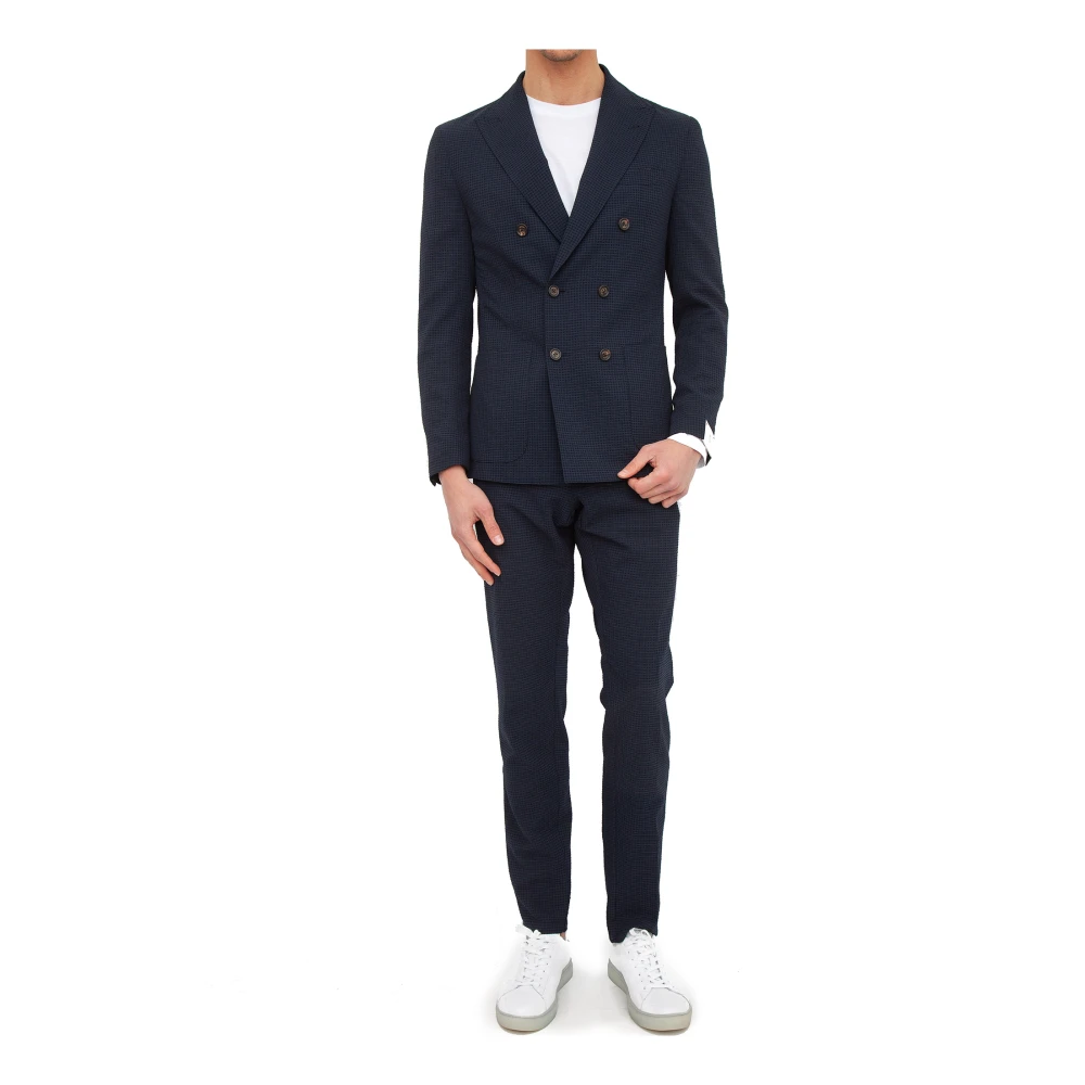Eleventy Men's Blue Double Breasted Suit Set - Double Breasted Suits - 2XL - Suits