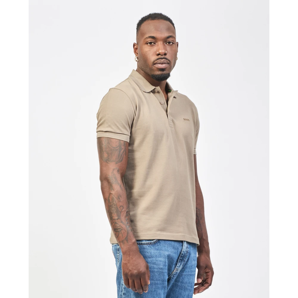 Hugo Boss Contrast Trim Paddy Polo Beige Heren