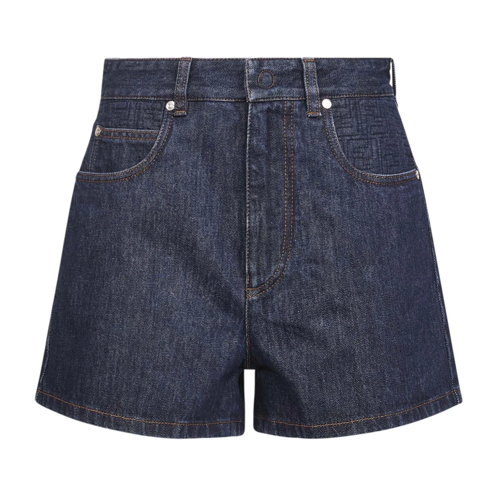 Fendi Women's Blue Flared Denim Shorts - Denim Shorts - Xs - Shorts