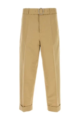 Beige Bomullsblandning Casual Byxor