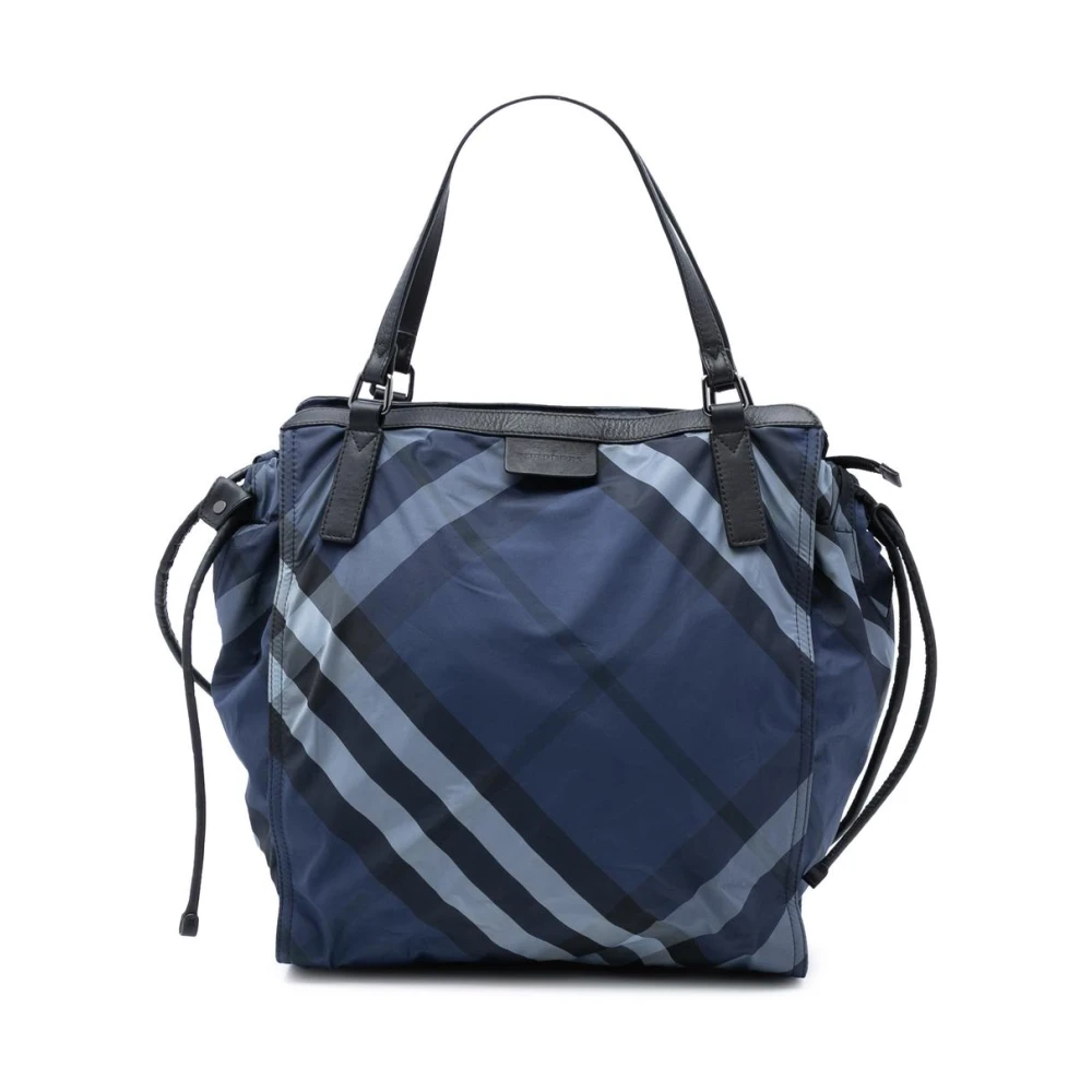 Burberry Vintage Women's Blue Pre-Owned Classic Print Tote Bag