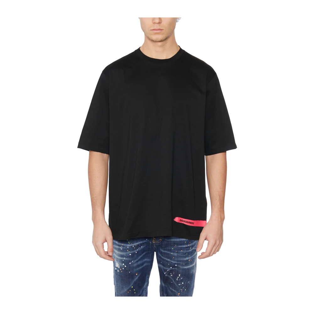 Dsquared2 Vintage Kant U-Single Merino Zijde T-Shirt Black Heren