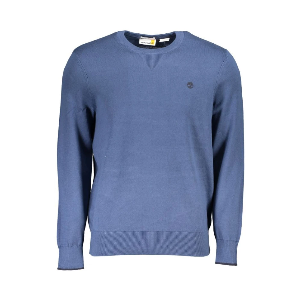 Timberland Blauwe Katoenen Trui Ronde Hals Logo Blue Heren