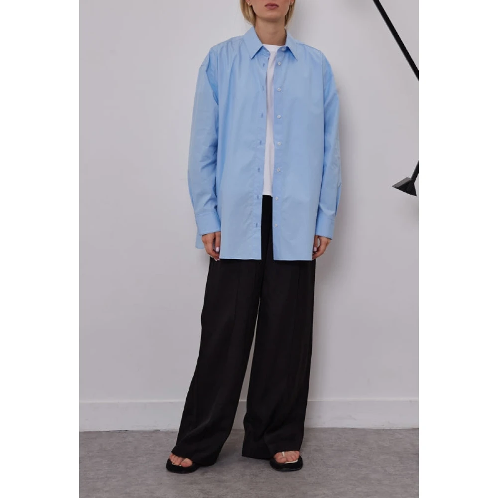 Loulou Studio Kleurrijk Katoen-Poplin Oversized Shirt Blue Dames