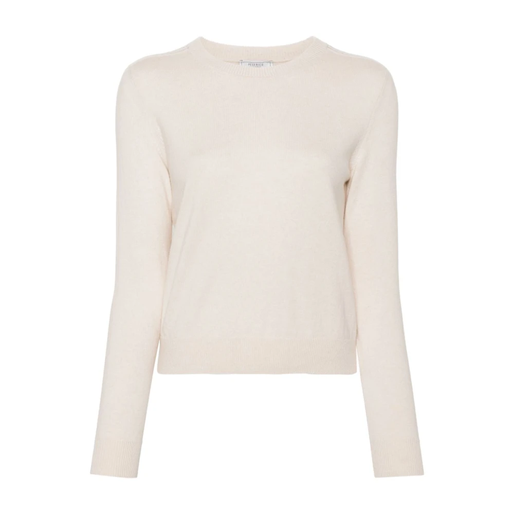 PESERICO Stijlvolle Gebreide Top Beige Dames