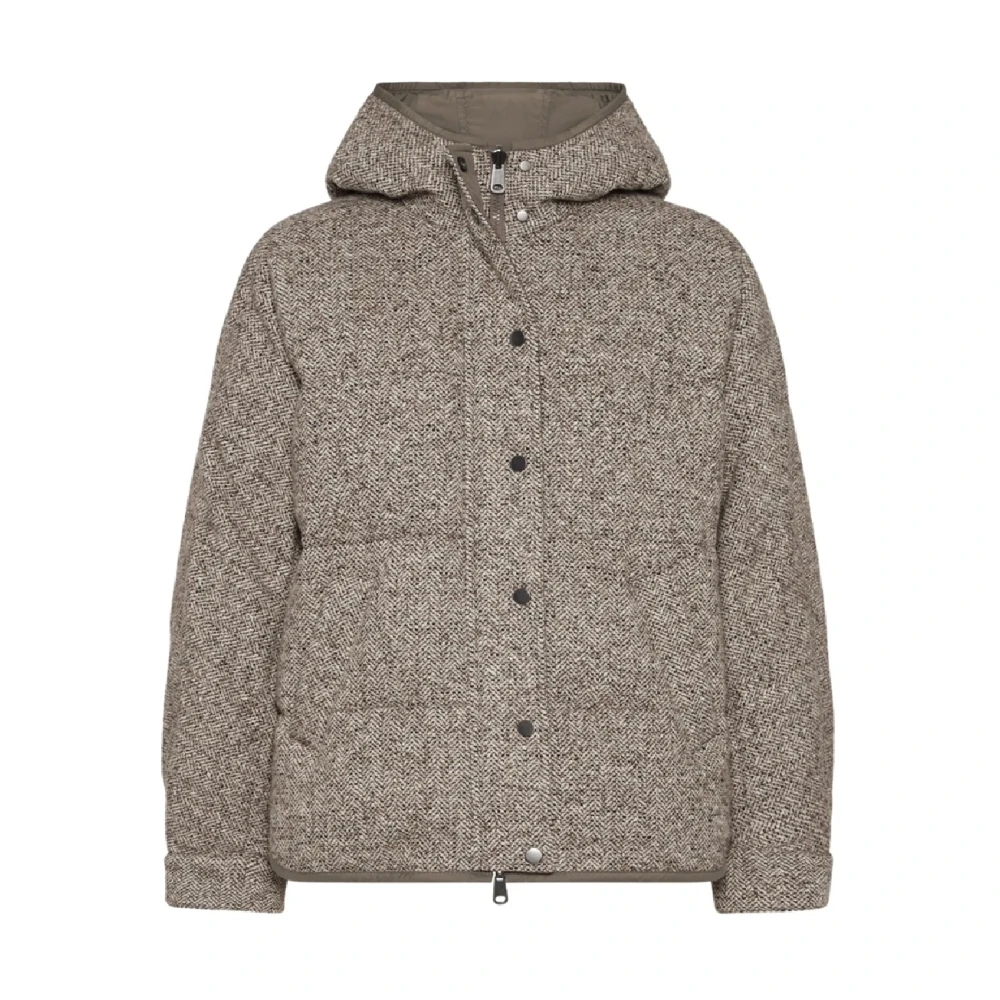 Brunello Cucinelli Women's Brown Elegant Reversible Wool-Silk Jacket