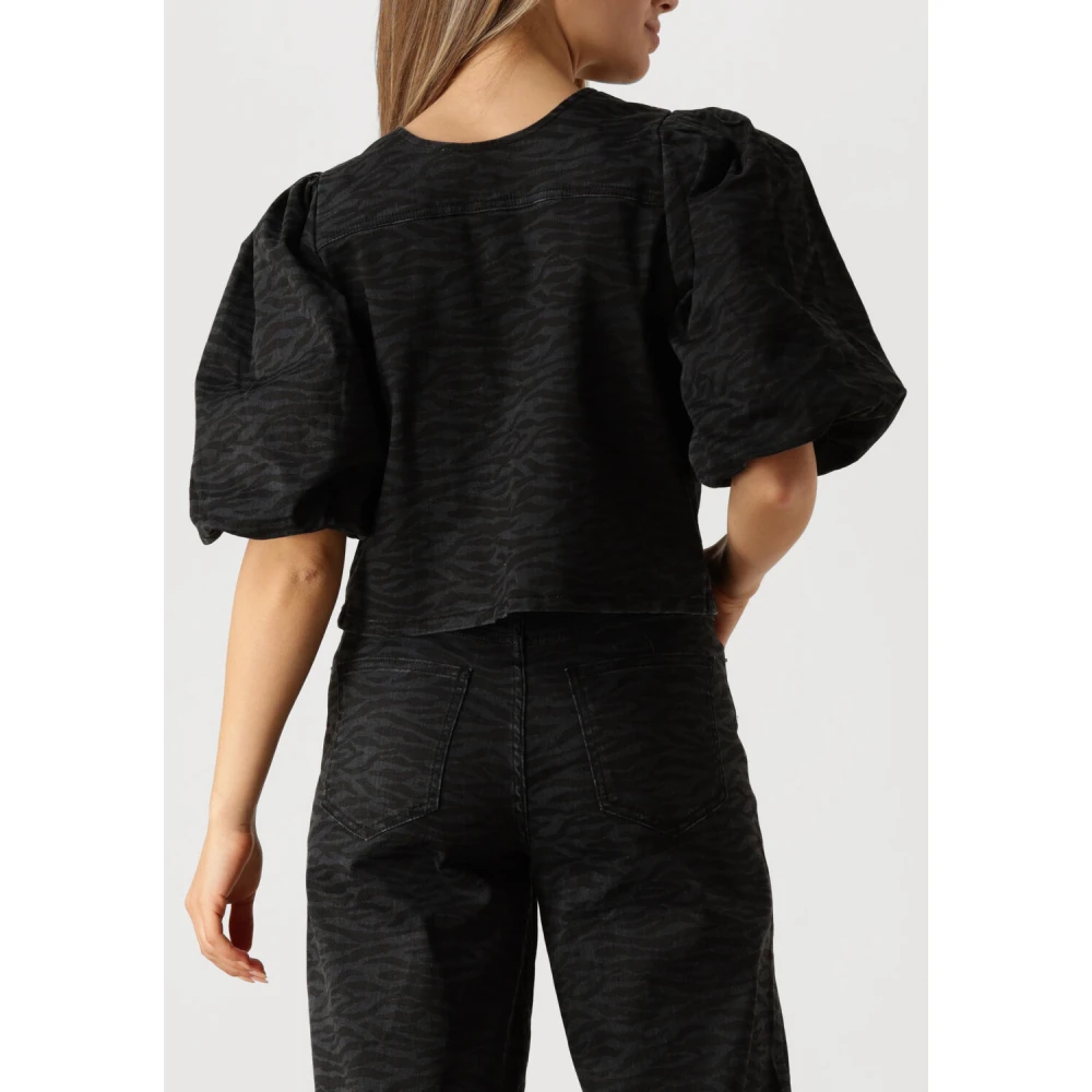 Co'Couture Zebra Bow Blouse Stijlvol en Elegant Gray Dames