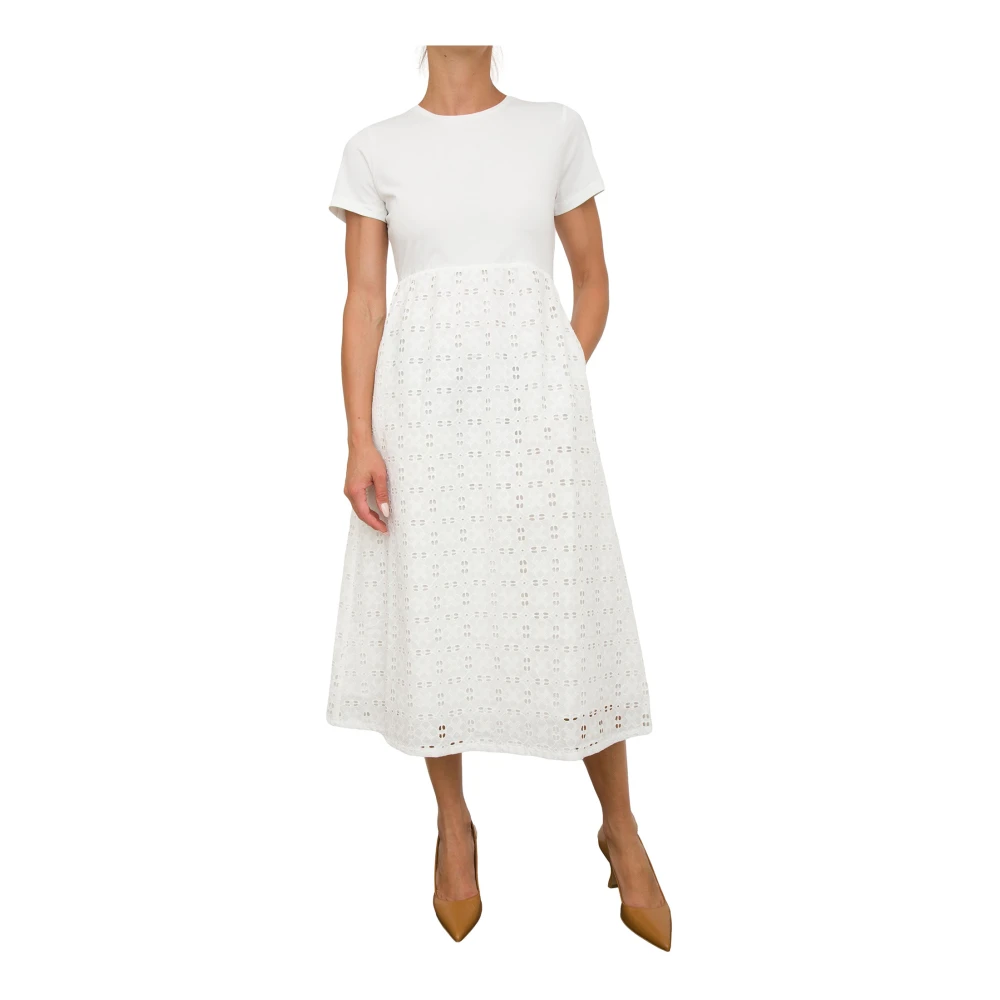Twinset Witte Midi Jurk met Koord White Dames