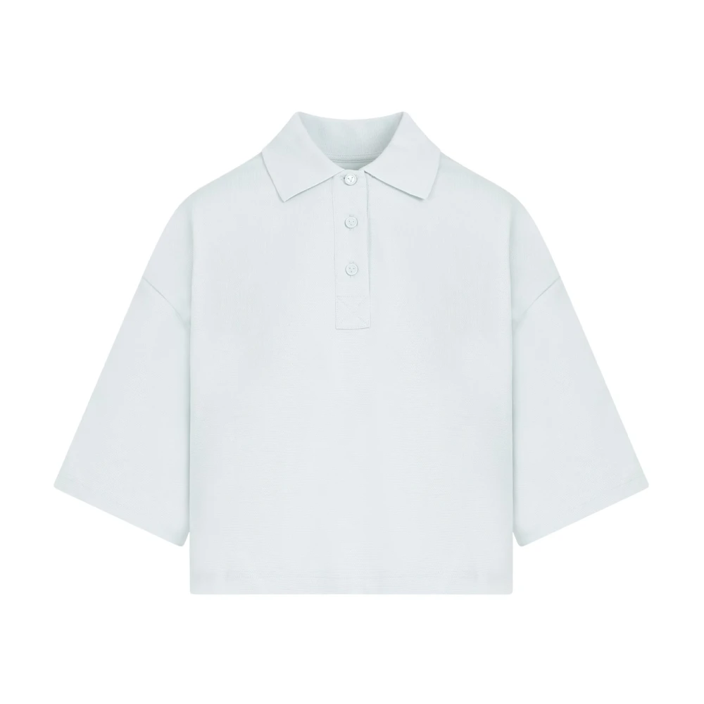 Bottega Veneta Blauw Katoenen Poloshirt Blue Dames