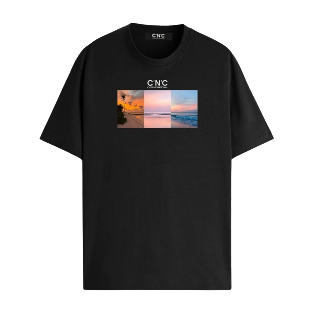 Costume National Heren Regular T-Shirt Black Heren
