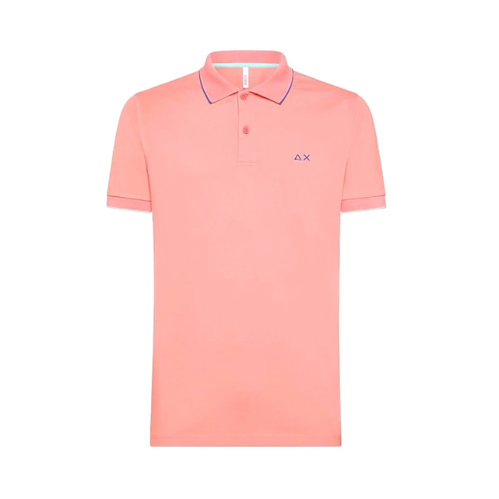 Sun68 Basis Polo T-shirts en Polos Pink Heren