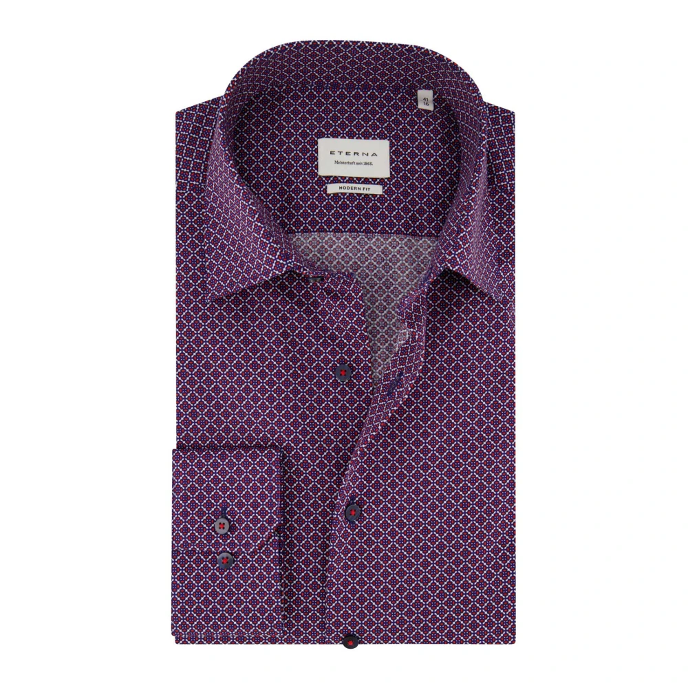 Eterna Rode Business Overhemd Jurk Purple Heren