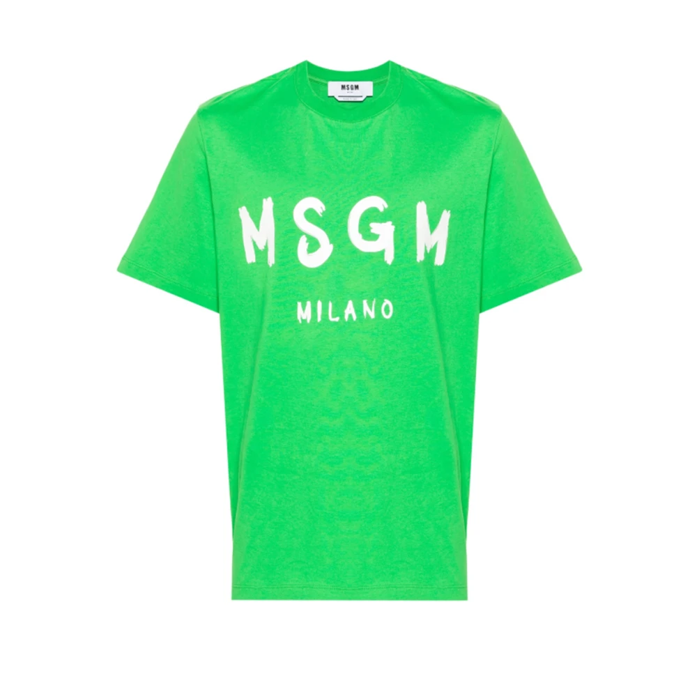 Msgm Kwaststreek Logo T-Shirt (Groen) Green Heren