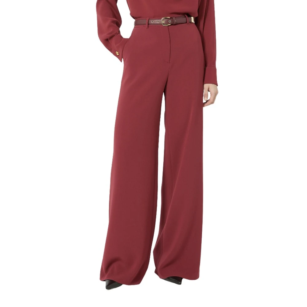 Max Mara Studio Red Wide Trousers, Female, 2XS, Wide Trousers
