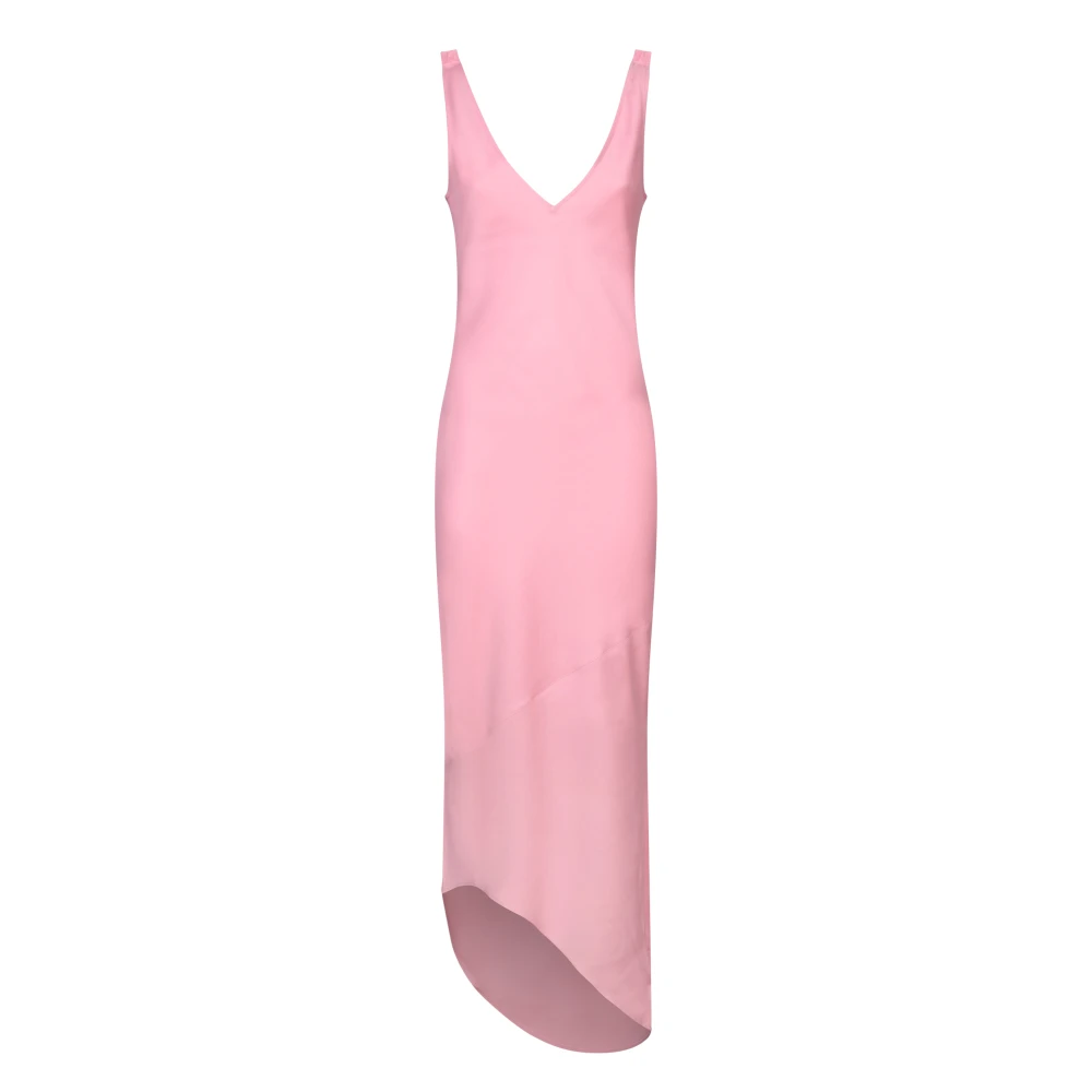 JW Anderson Roze V-hals Asymmetrische Jurk Pink Dames