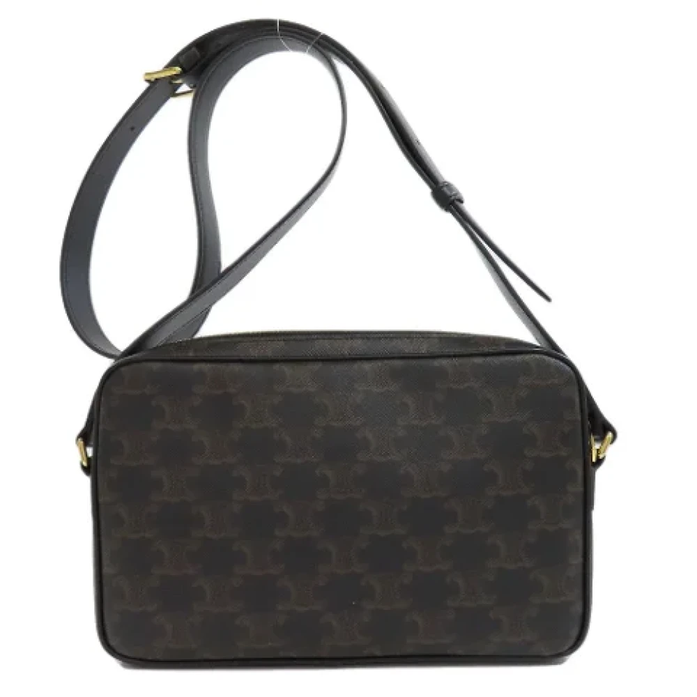 Celine Vintage Pre-owned Plastic shoulder-bags Brown Dames