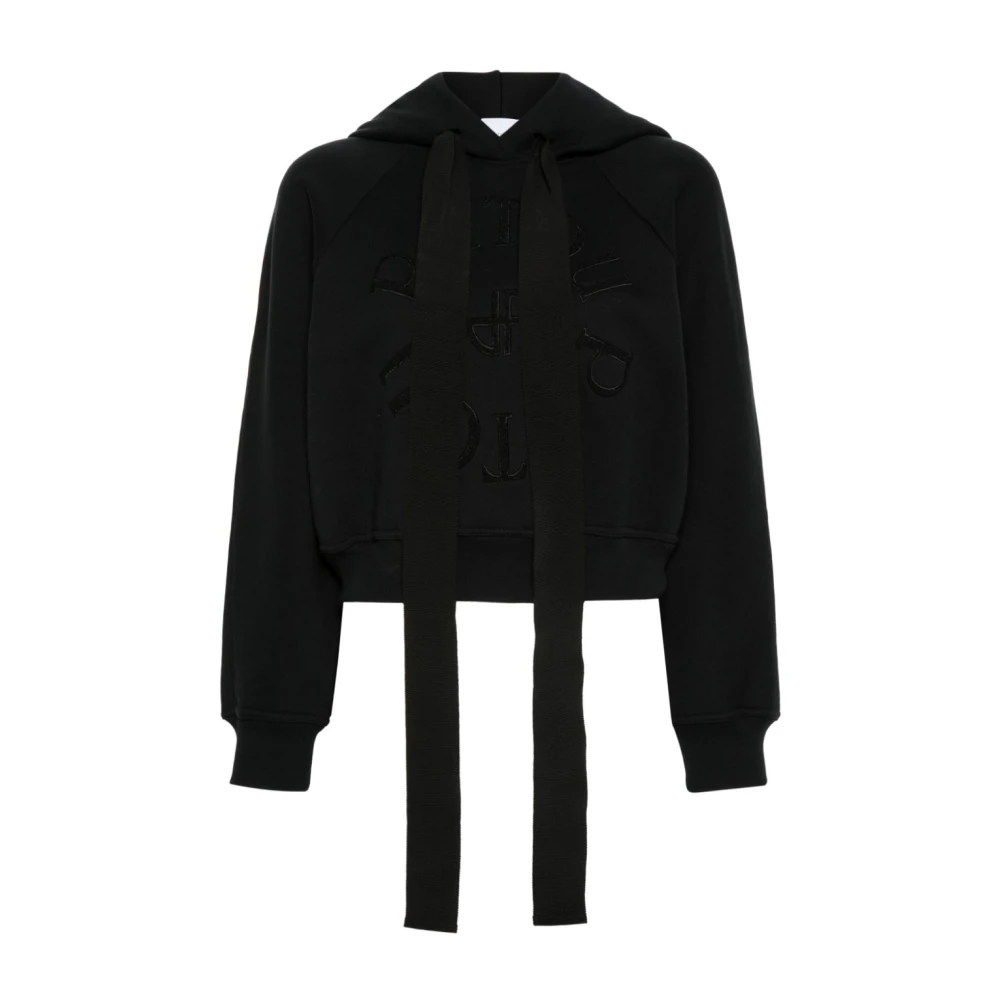 Patou Women's Black Sweater With Hood And Logo