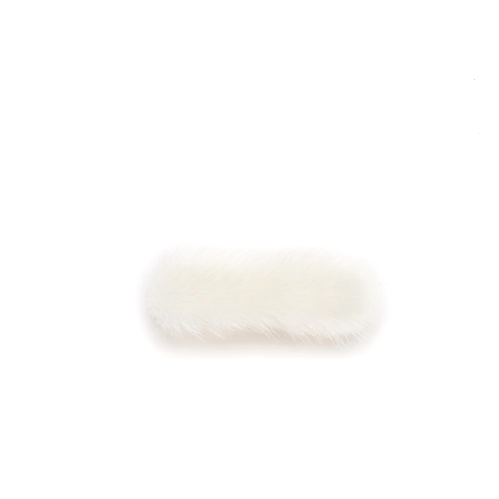 Mink Hair Clip Small White